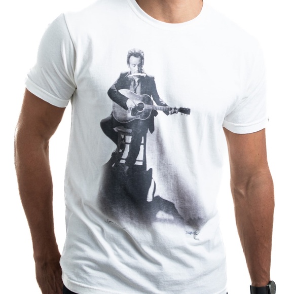 Clinch Collections Bruce Springsteen Acoustic Mens T-shirt in Vintage White SZ M - Picture 1 of 11